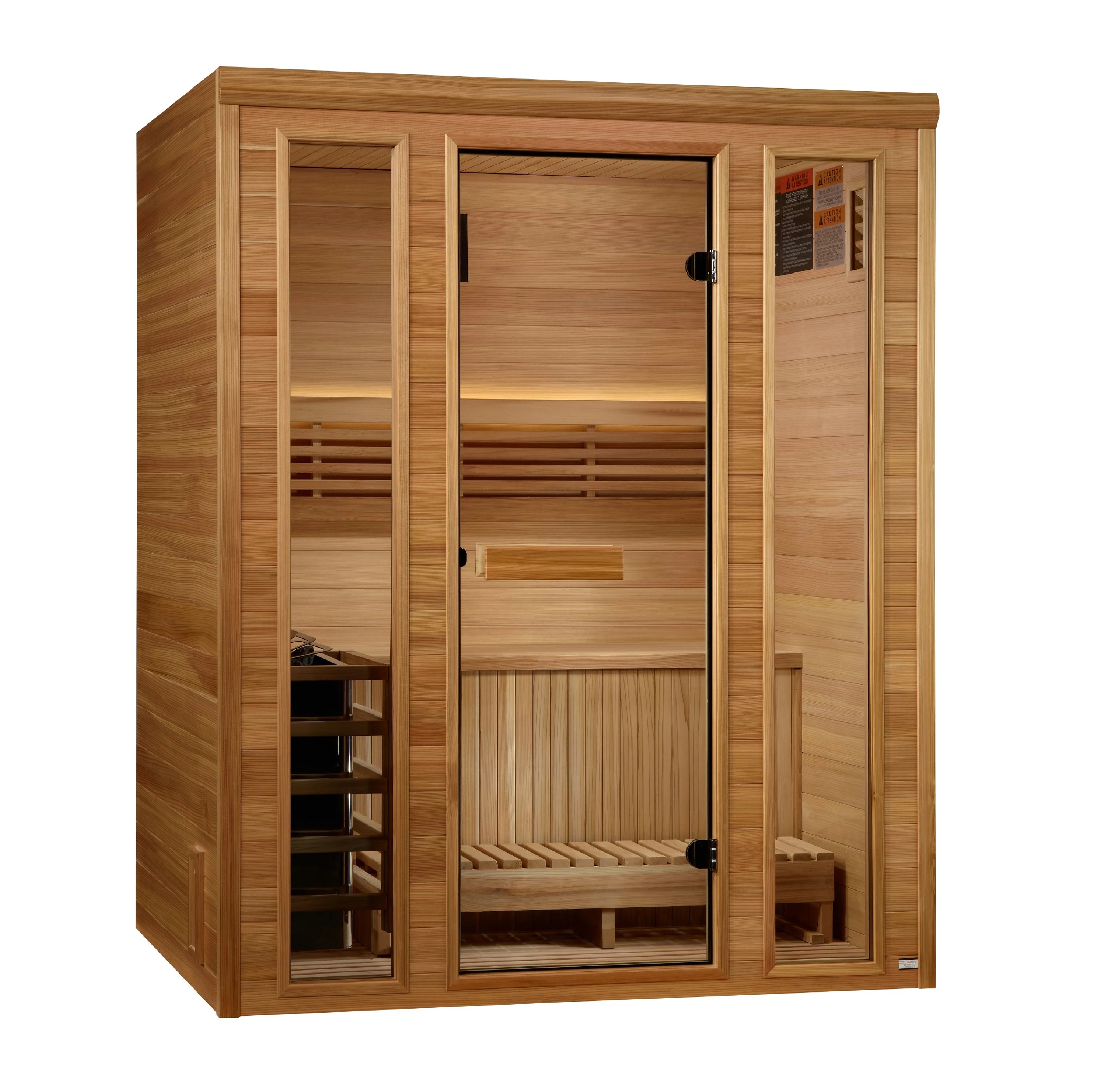 GDI-7030-01 Golden Designs 2025 "Andermatt Edition" 2 - 3 Person Traditional Steam Sauna - Pacific Premium Clear Cedar