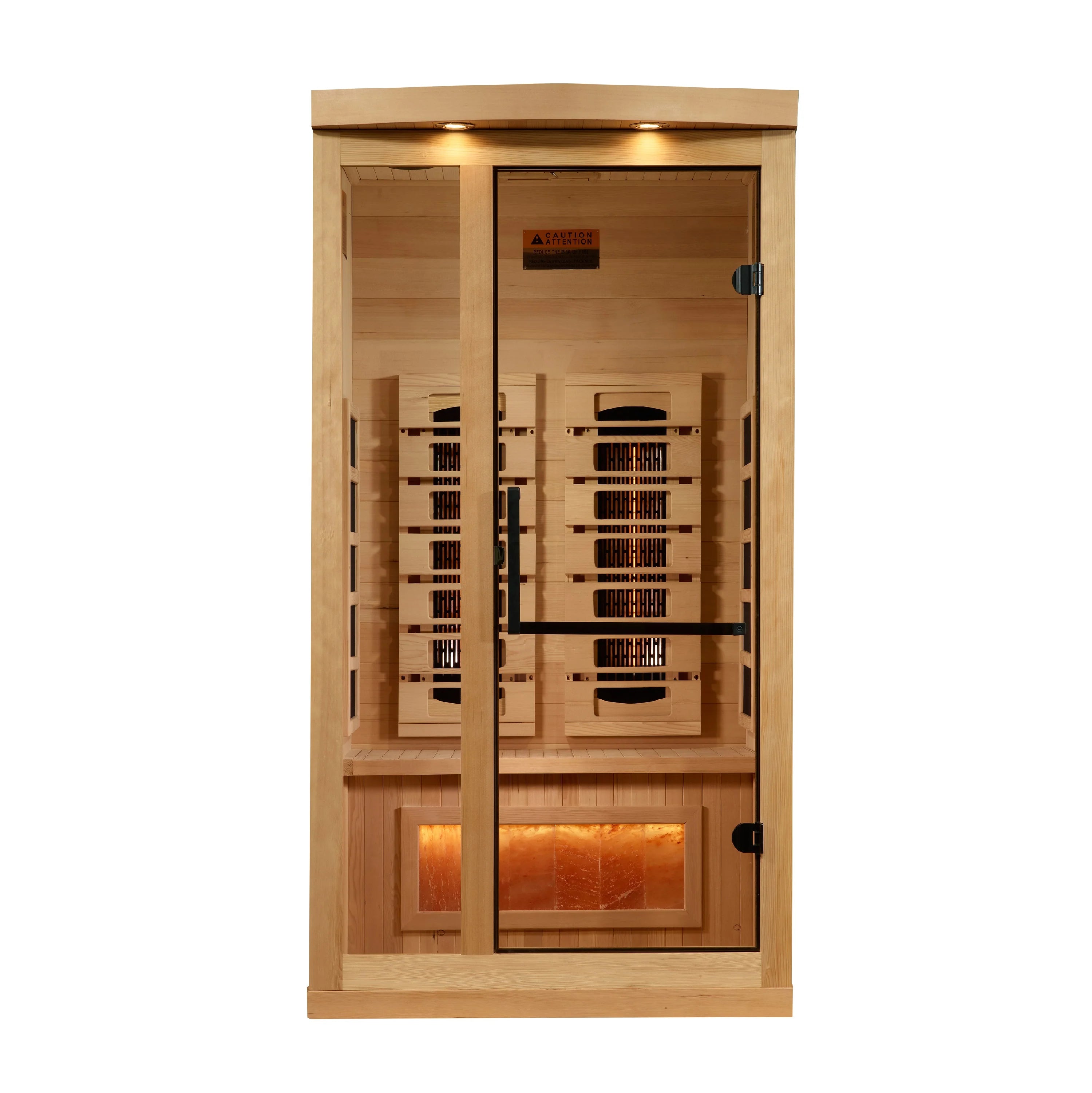 GDI-8010-03 Golden Designs 1-2-Person Full Spectrum PureTech™ Near Zero EMF FAR Infrared Sauna with Himalayan Salt Bar (Canadian Hemlock) - Superior Health & Fitness Solutions