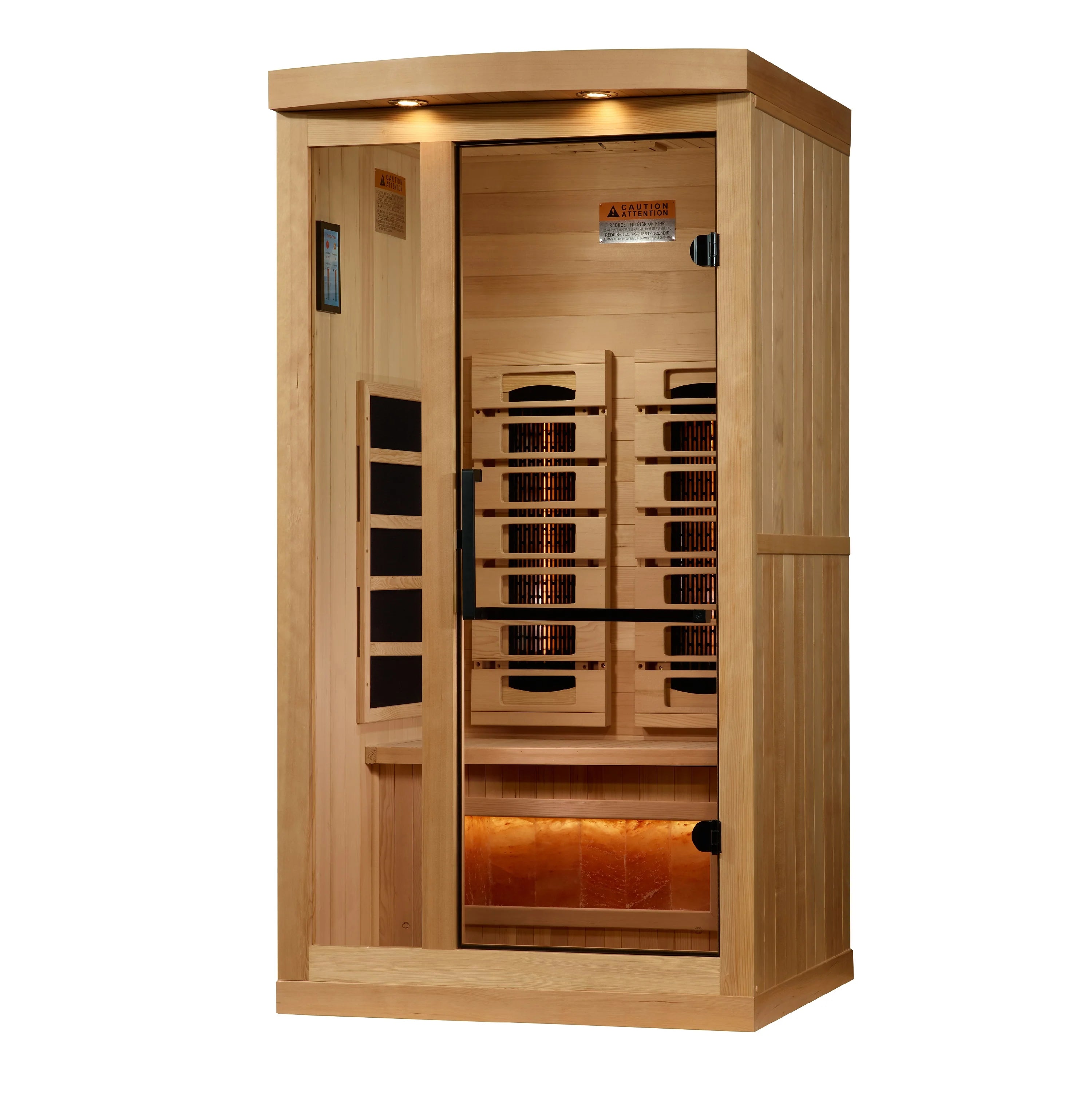 GDI-8010-03 Golden Designs 1-2-Person Full Spectrum PureTech™ Near Zero EMF FAR Infrared Sauna with Himalayan Salt Bar (Canadian Hemlock) - Superior Health & Fitness Solutions