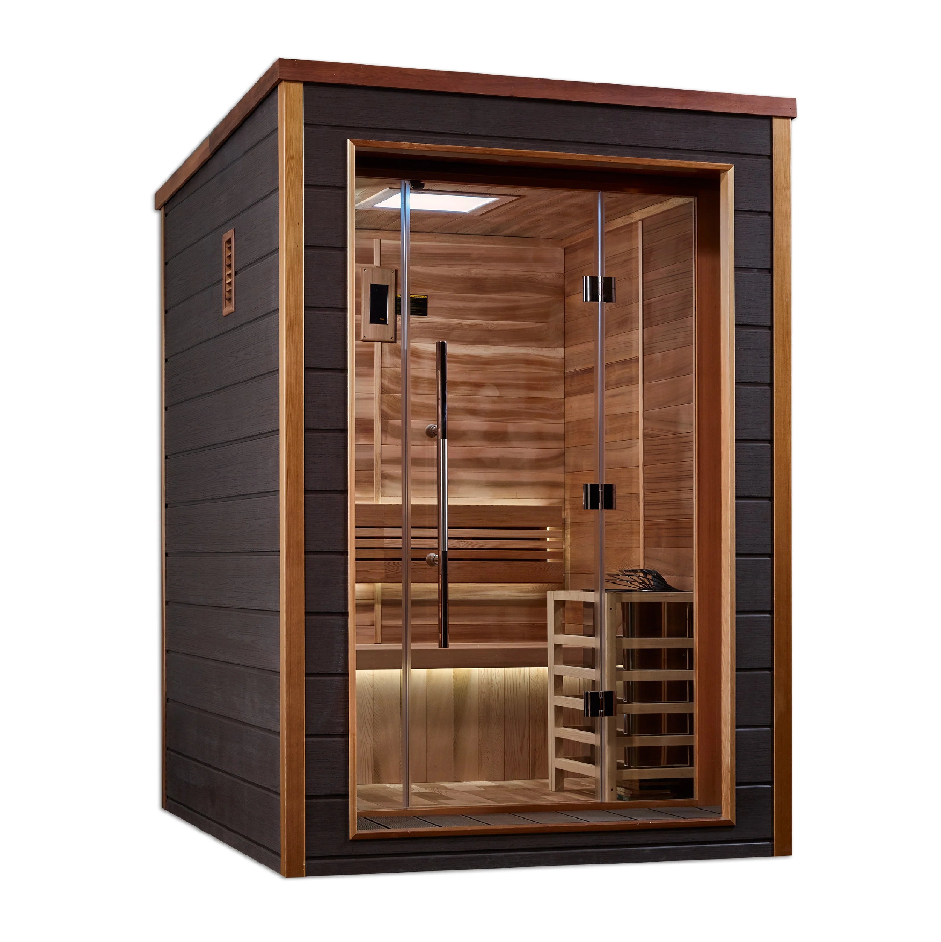 GDI-8202-01 Golden Designs "Narvik" 2 Person Outdoor Traditional Sauna - Canadian Red Cedar Interior