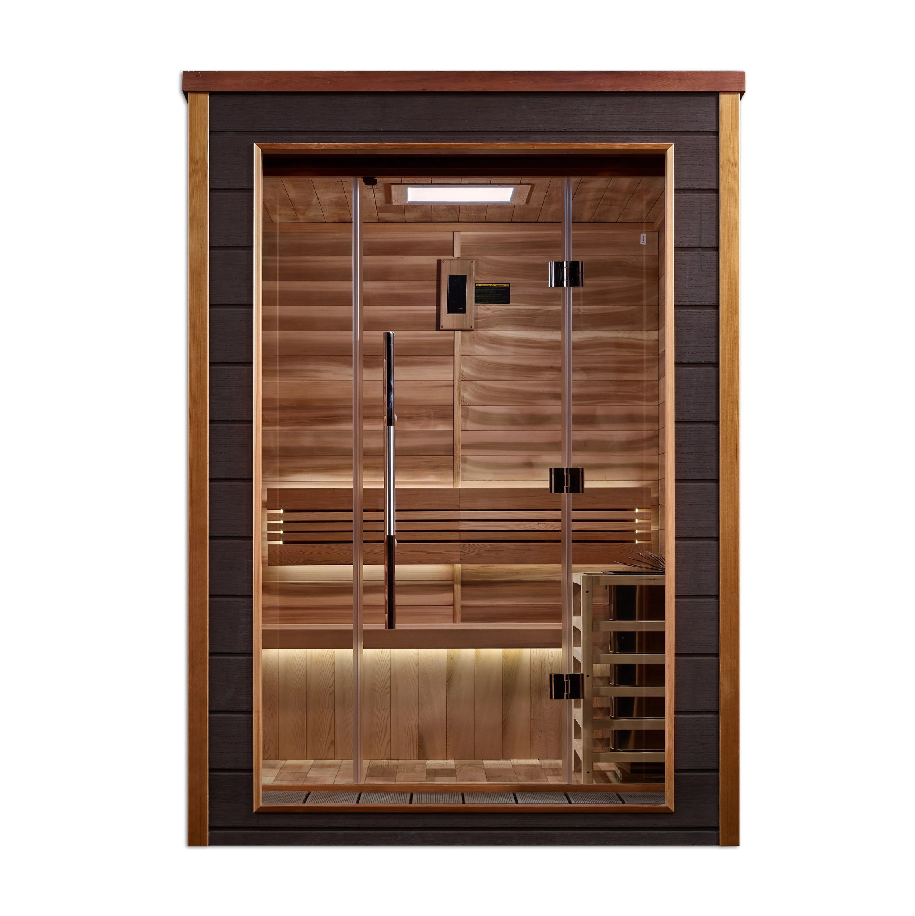 GDI-8202-01 Golden Designs "Narvik" 2 Person Outdoor Traditional Sauna - Canadian Red Cedar Interior