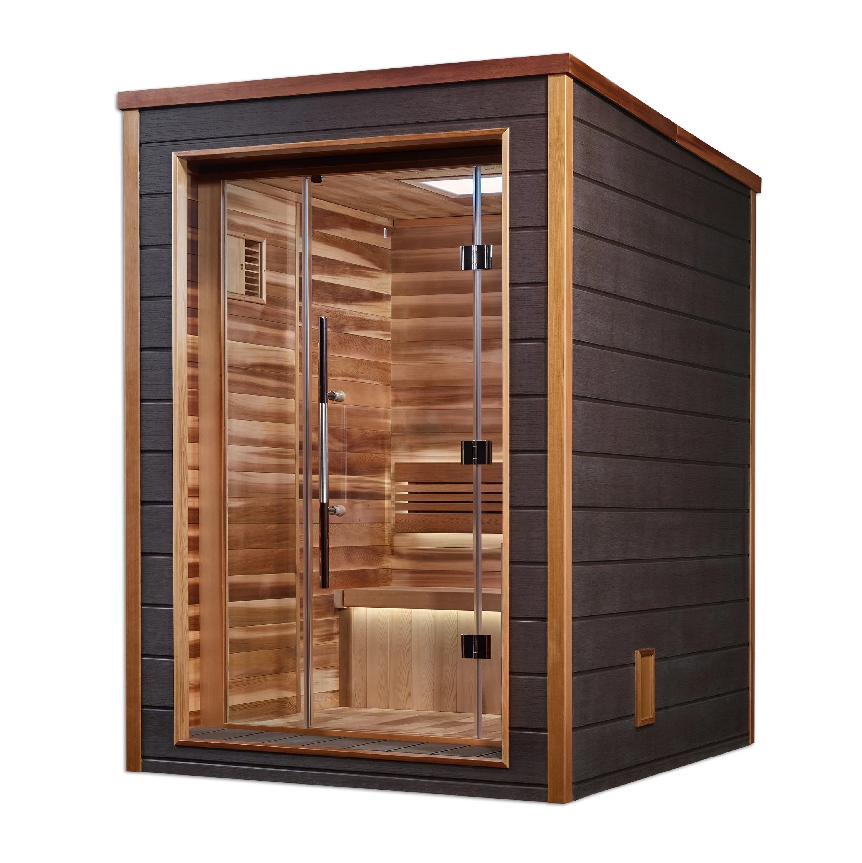 GDI-8202-01 Golden Designs "Narvik" 2 Person Outdoor Traditional Sauna - Canadian Red Cedar Interior