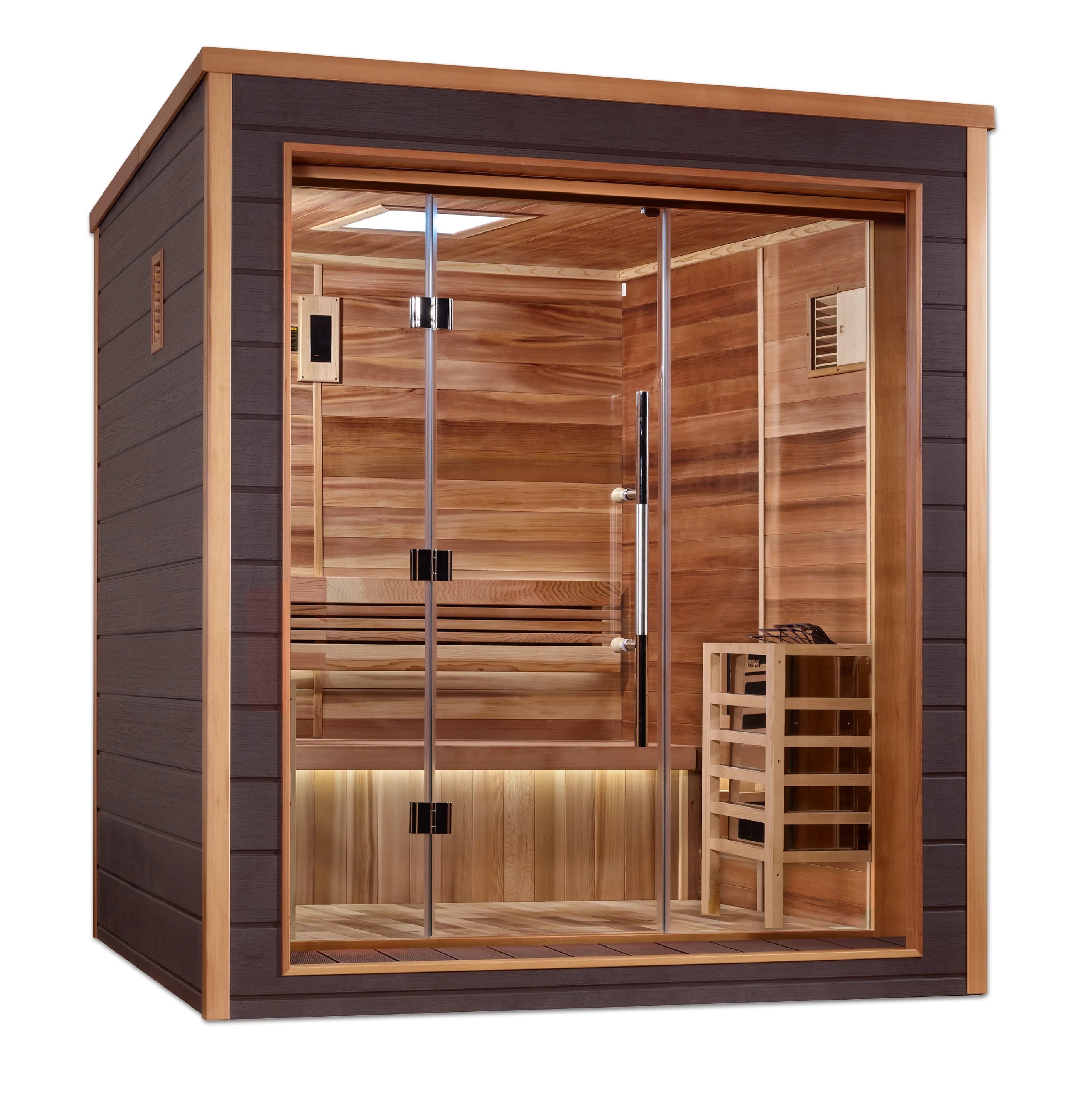 GDI-8203-01 Golden Designs "Drammen" 3 Person Outdoor Traditional Sauna - Canadian Red Cedar Interior
