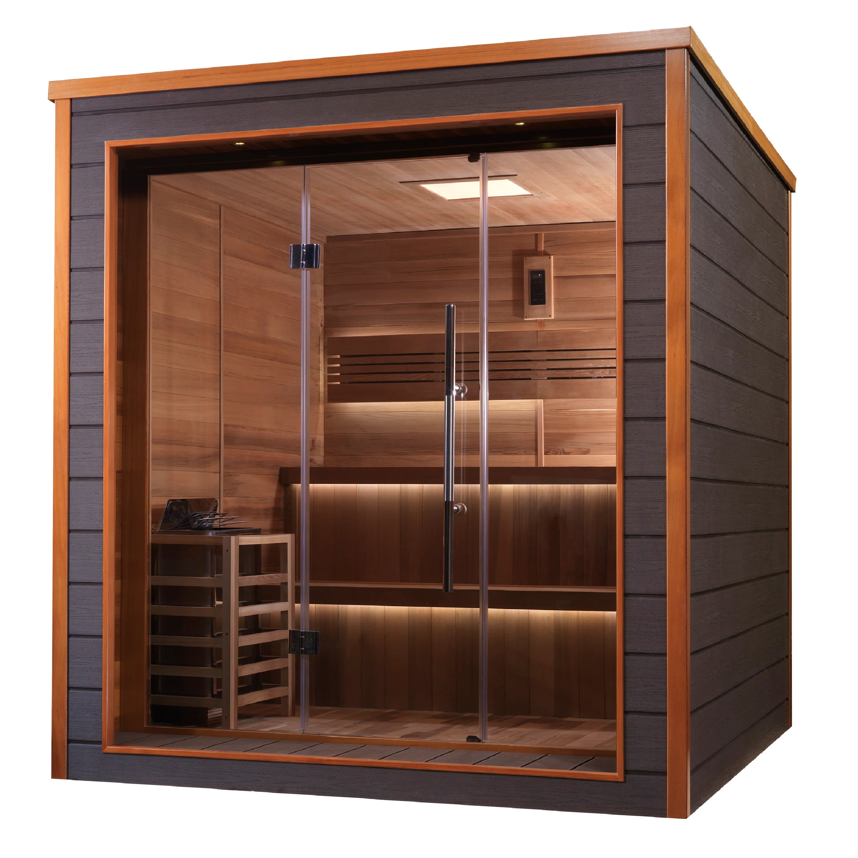 GDI-8206-01 Golden Designs "Bergen" 6 Person Outdoor Traditional Sauna - Canadian Red Cedar Interior