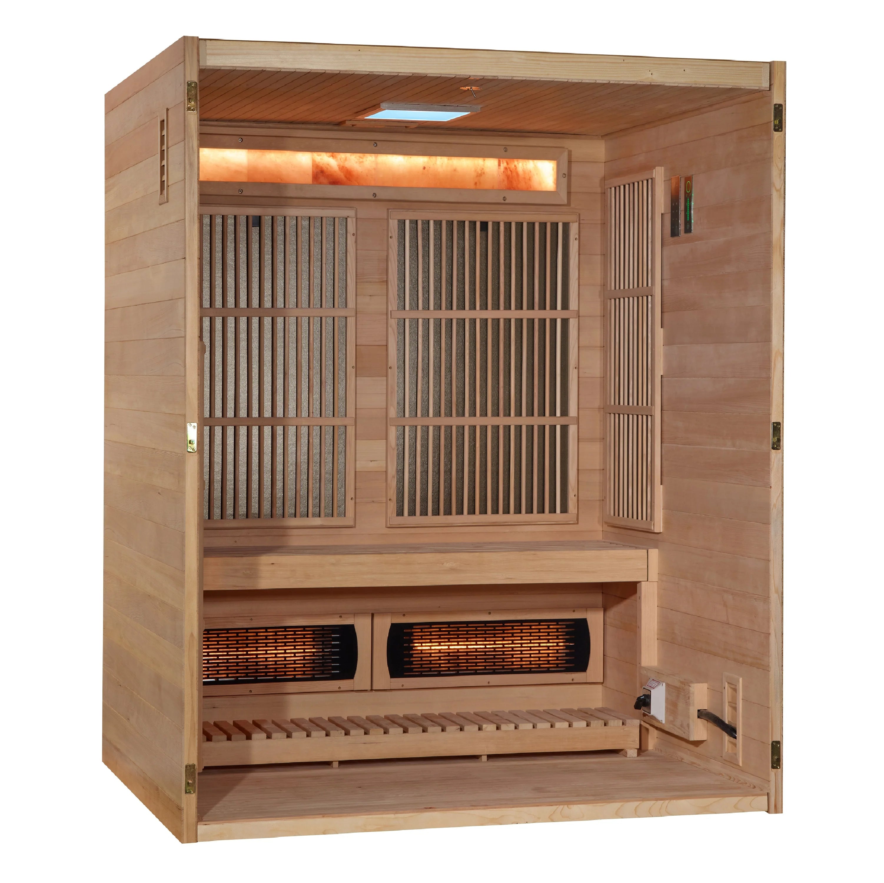 GDI-8330-01 Golden Designs 2025 Soria 3 Per Hybrid Sauna (Indoor). Full Spectrum and Harvia Traditional Stove - Superior Health & Fitness Solutions