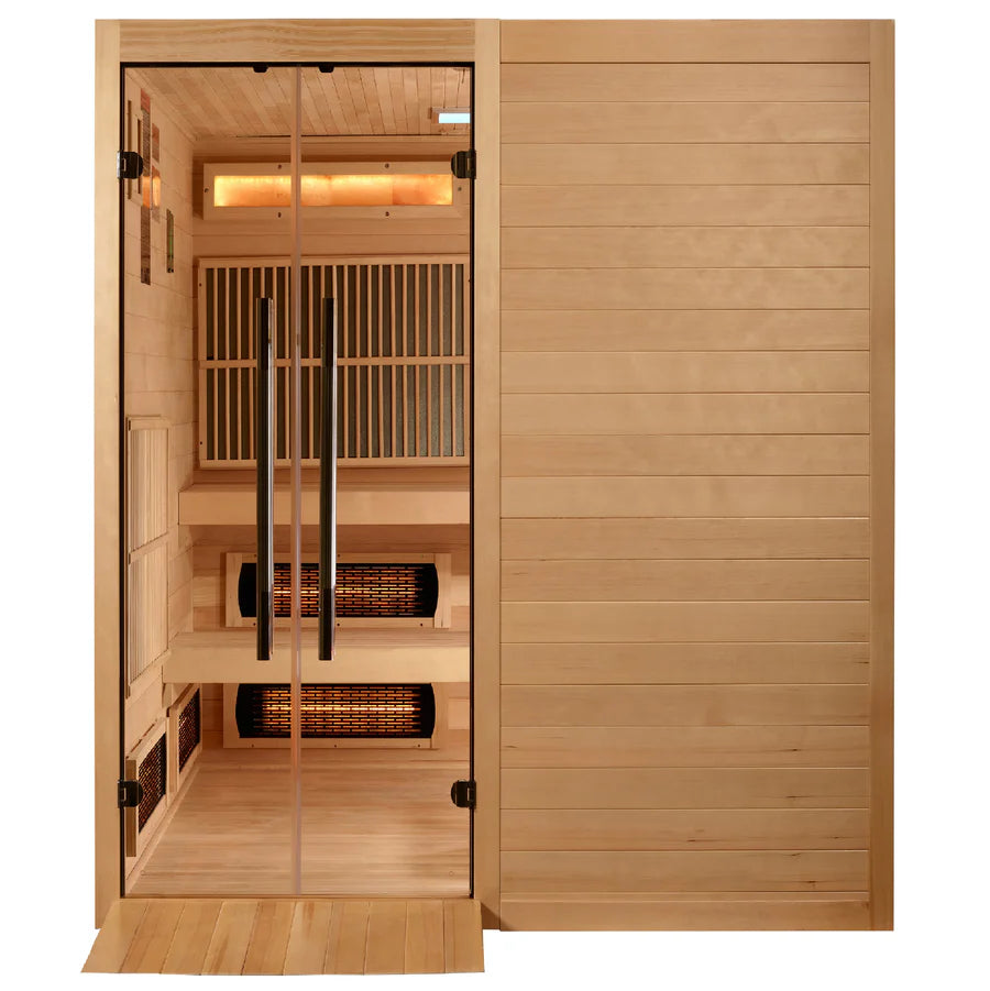 GDI-8360-01 Golden Designs 2025 Toledo 6 Per Hybrid Sauna (Indoor). Full Spectrum and Harvia Traditional Stove - Superior Health & Fitness Solutions