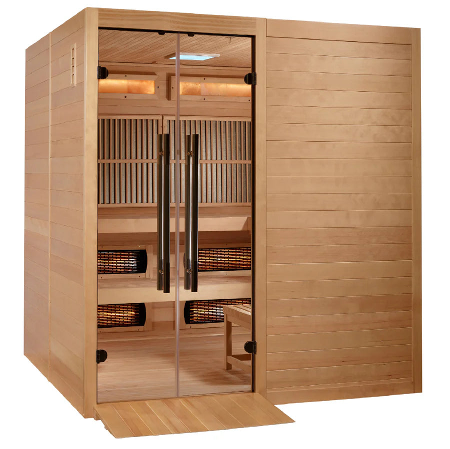 GDI-8360-01 Golden Designs 2025 Toledo 6 Per Hybrid Sauna (Indoor). Full Spectrum and Harvia Traditional Stove - Superior Health & Fitness Solutions