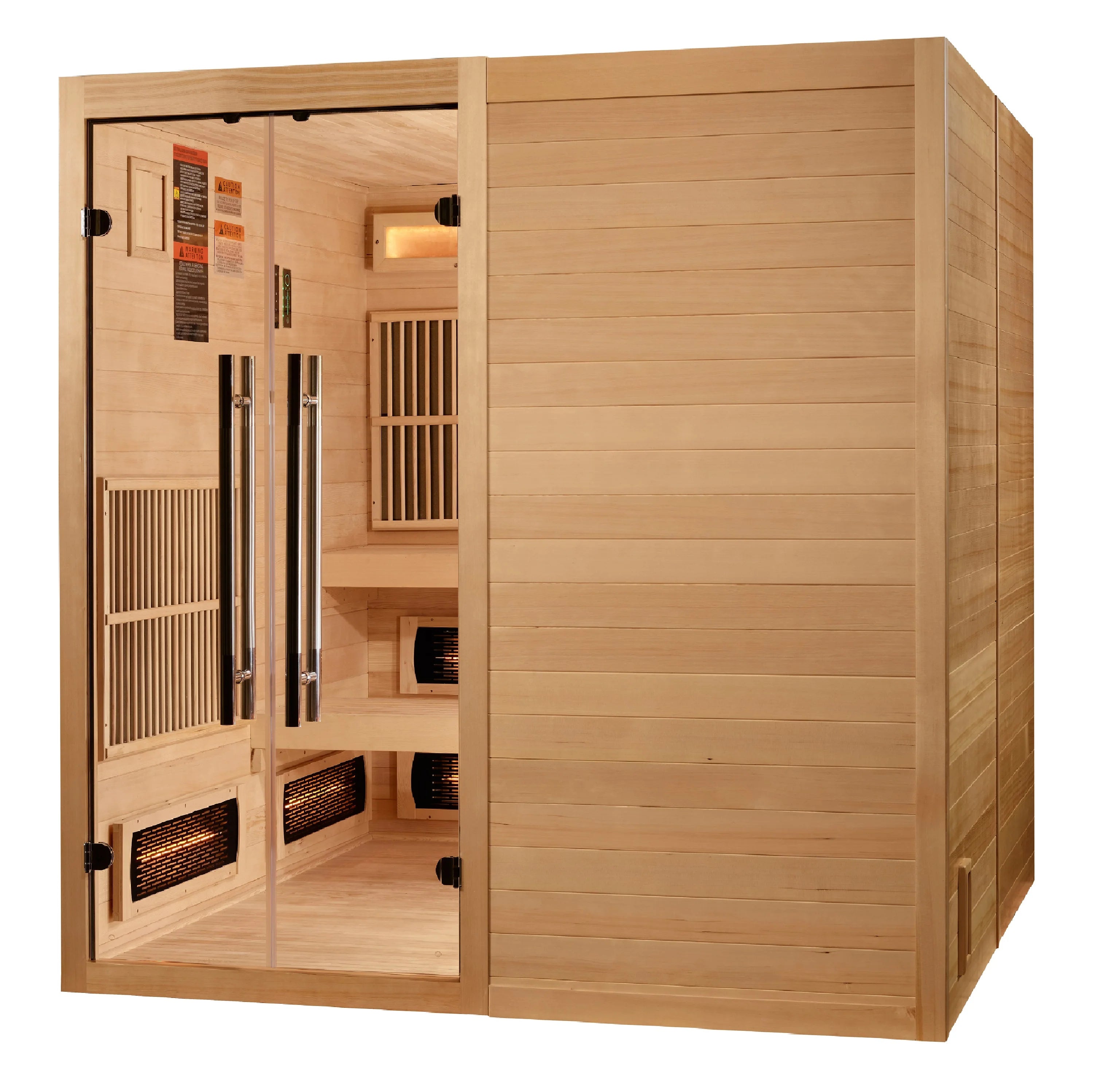 GDI-8360-01 Golden Designs 2025 Toledo 6 Per Hybrid Sauna (Indoor). Full Spectrum and Harvia Traditional Stove - Superior Health & Fitness Solutions