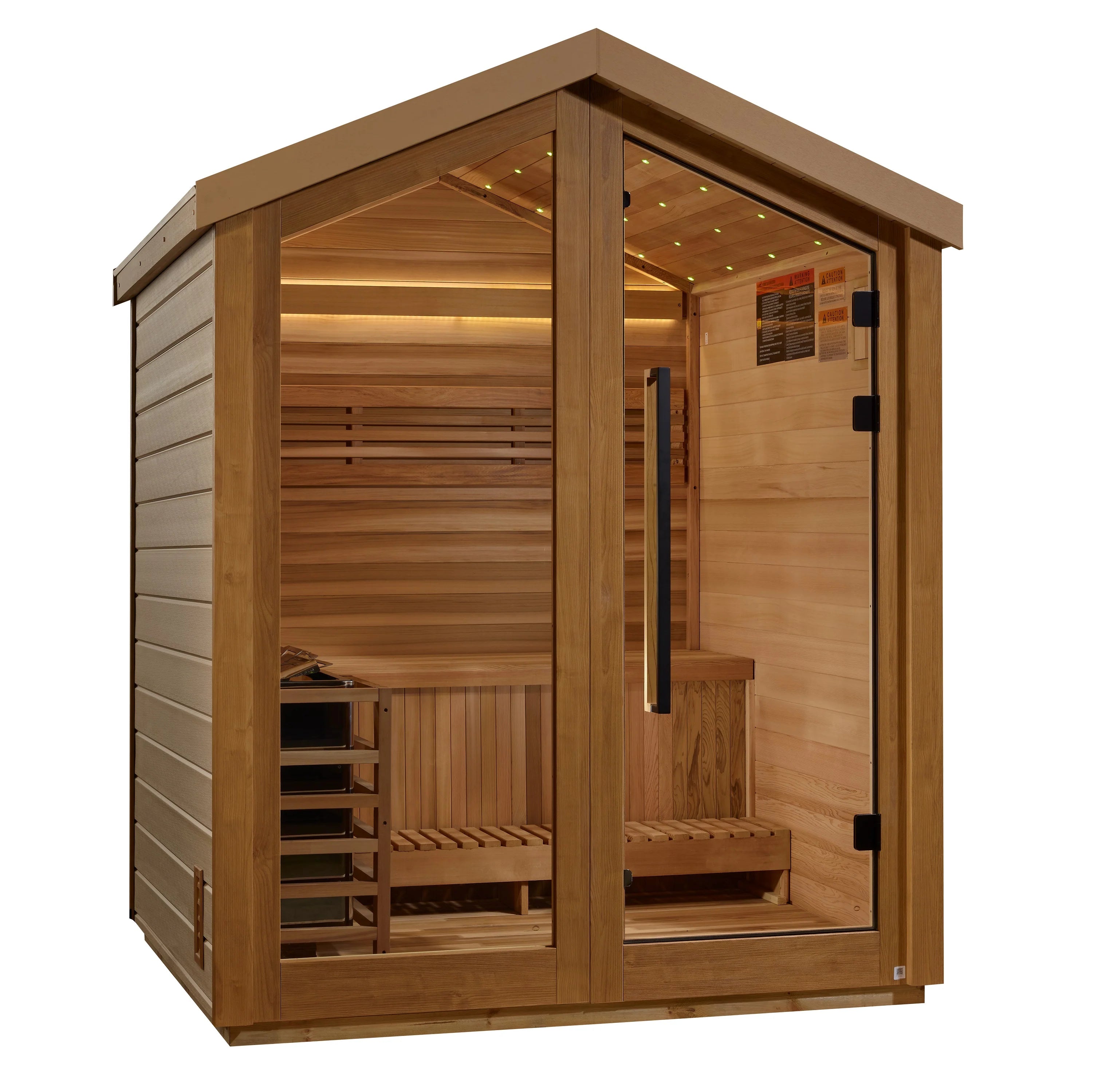 GDI-8503-01 Golden Designs "Savonlinna" 3 Person Outdoor Traditional Sauna - Canadian Red Cedar Interior