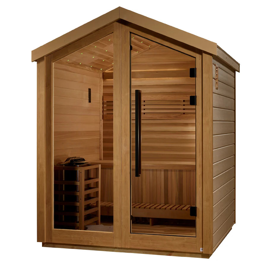 GDI-8503-01 Golden Designs "Savonlinna" 3 Person Outdoor Traditional Sauna - Canadian Red Cedar Interior