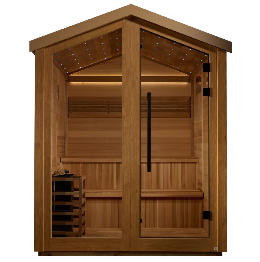 GDI-8506-01 Golden Designs "Kaarina" 6 Person Outdoor Traditional Sauna - Canadian Red Cedar Interior
