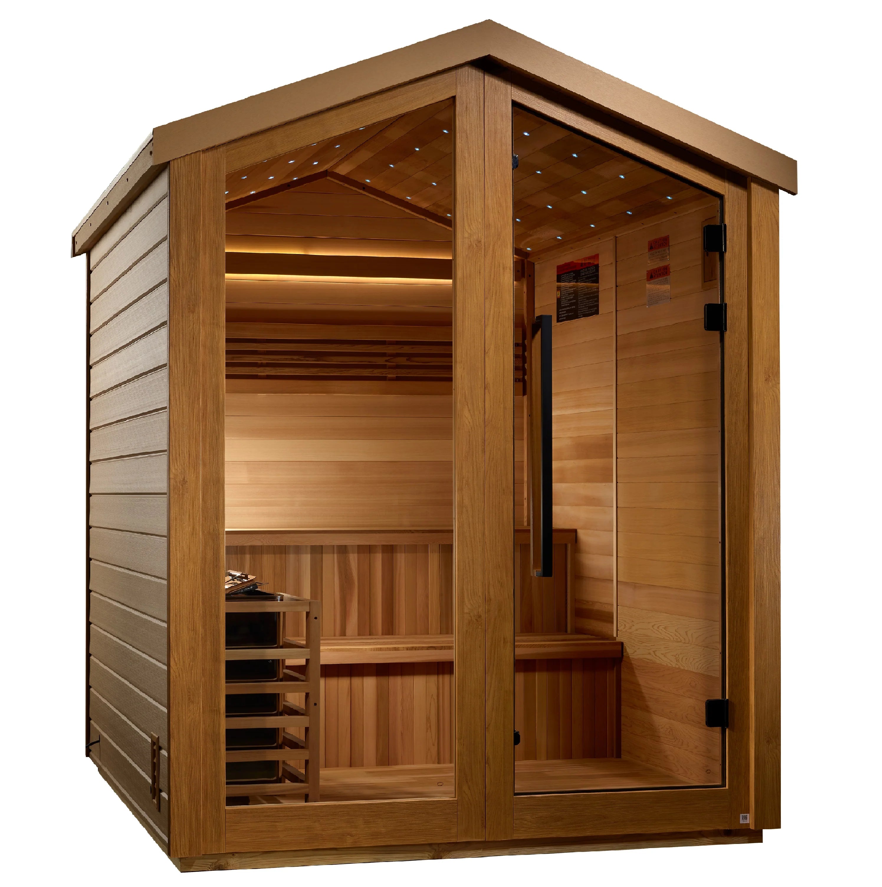 GDI-8506-01 Golden Designs "Kaarina" 6 Person Outdoor Traditional Sauna - Canadian Red Cedar Interior