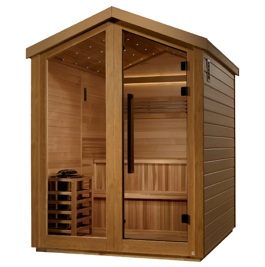 GDI-8506-01 Golden Designs "Kaarina" 6 Person Outdoor Traditional Sauna - Canadian Red Cedar Interior