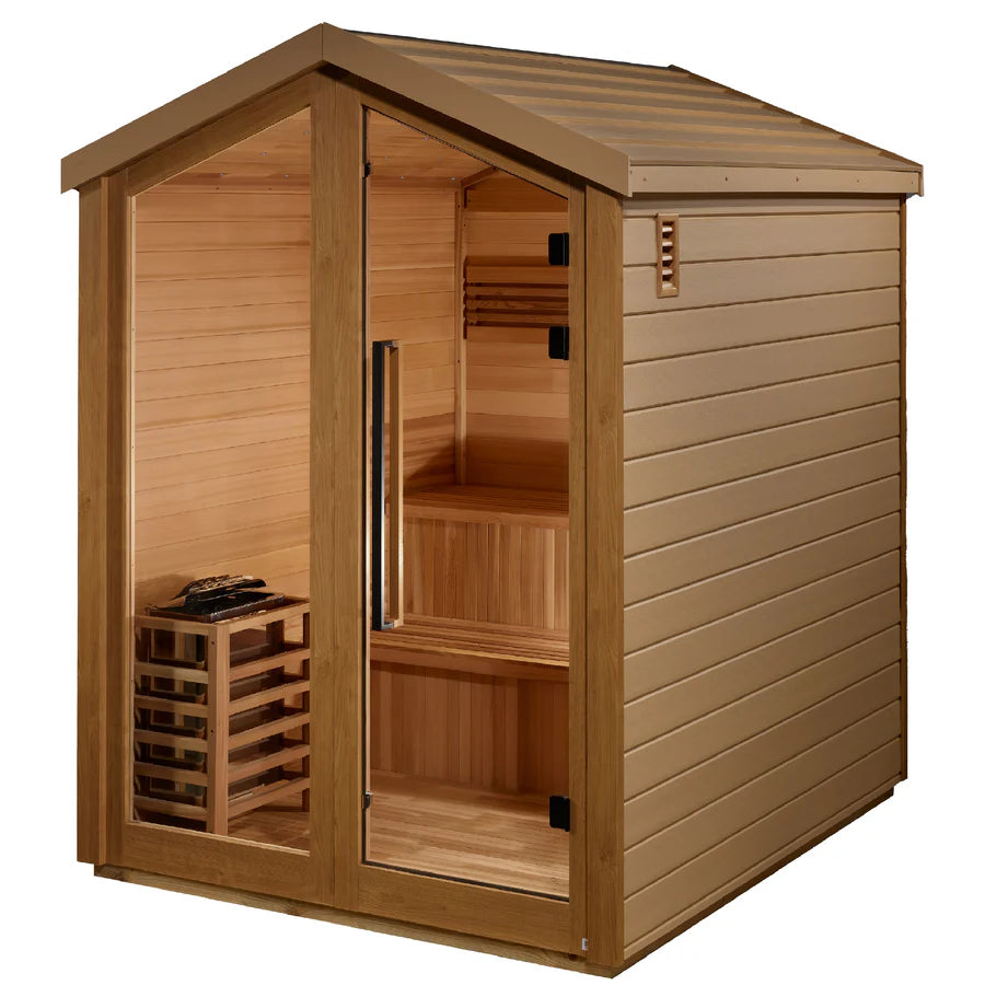 GDI-8506-01 Golden Designs "Kaarina" 6 Person Outdoor Traditional Sauna - Canadian Red Cedar Interior