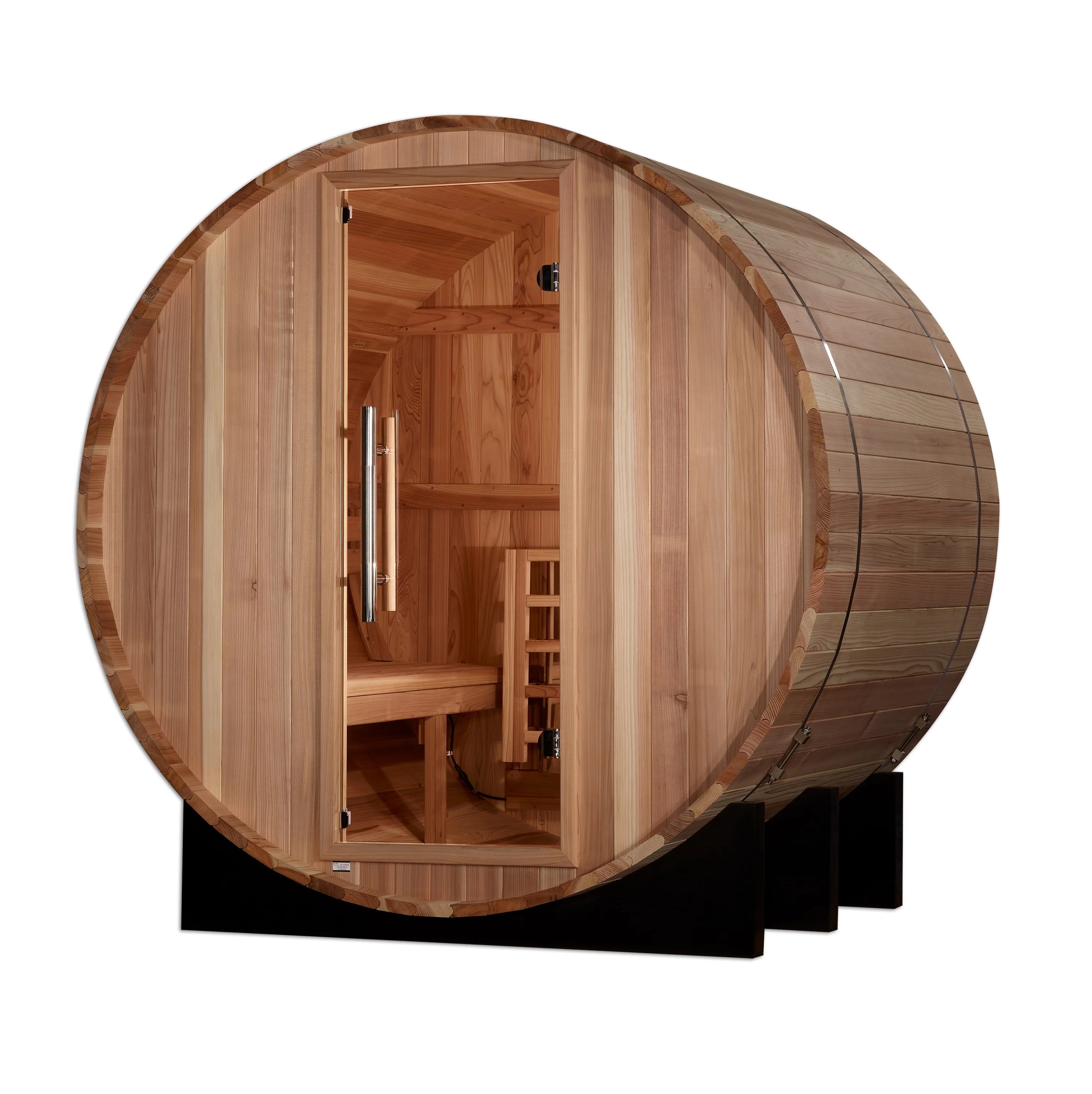GDI-B002-01 Golden Designs "St. Moritz" 2 Person Barrel Traditional Sauna - Pacific Cedar