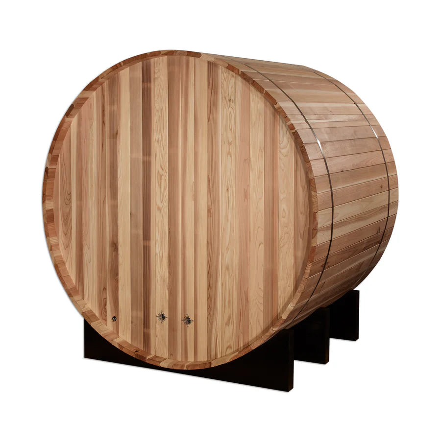 GDI-B002-01 Golden Designs "St. Moritz" 2 Person Barrel Traditional Sauna - Pacific Cedar