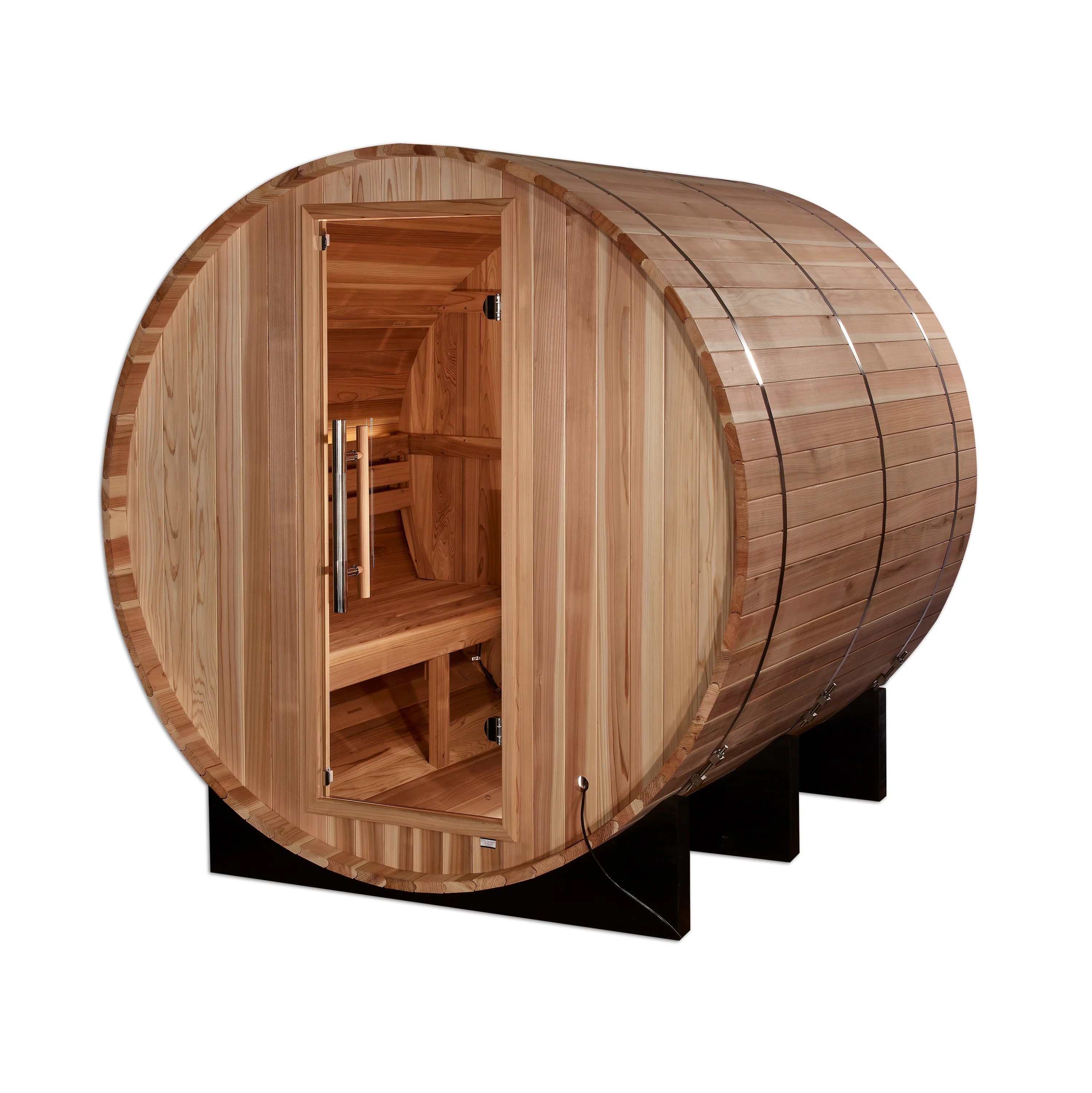 GDI-B004-01 Golden Designs "Arosa" 4 Person Barrel Traditional Sauna - Pacific Cedar