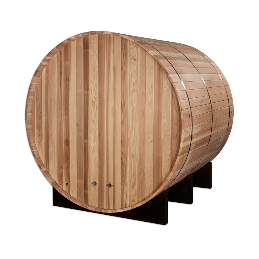 GDI-B004-01 Golden Designs "Arosa" 4 Person Barrel Traditional Sauna - Pacific Cedar