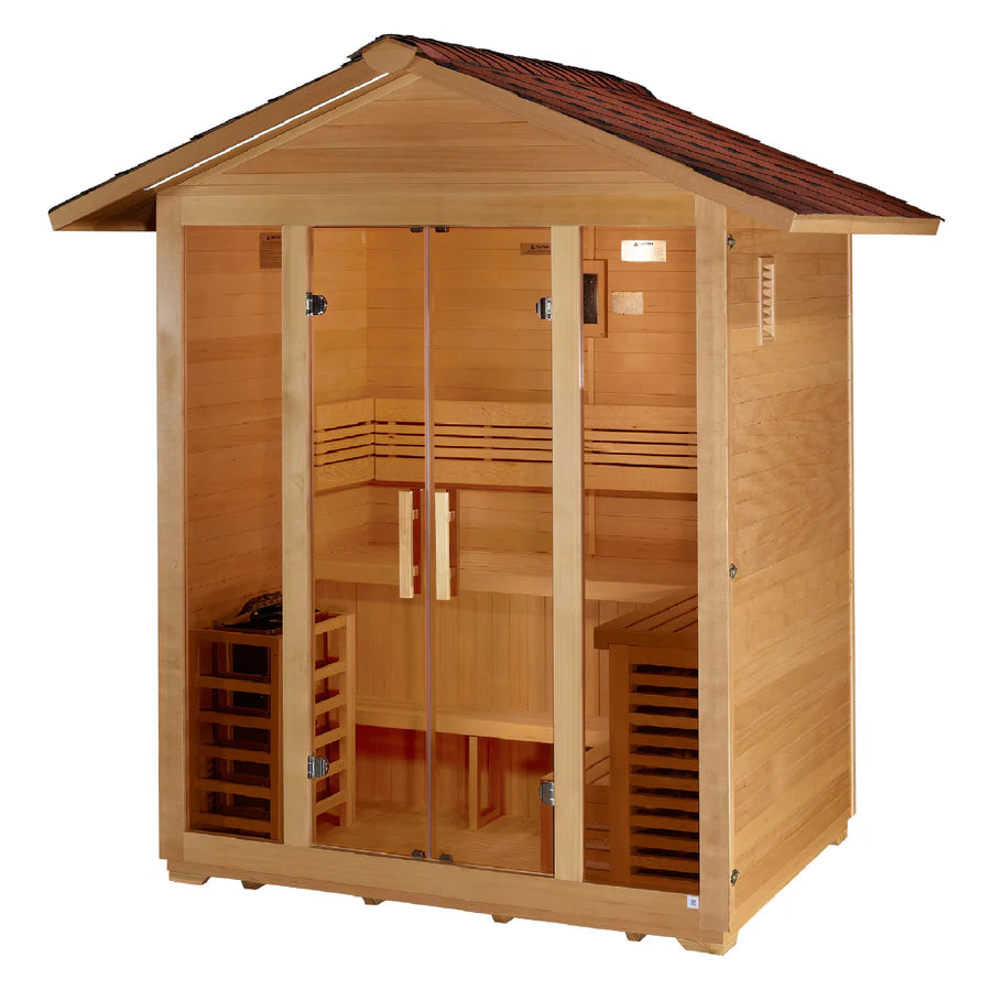 GDI-8105-01 Golden Designs "Vorarlberg" 5 Person Traditional Outdoor Sauna - Canadian Hemlock