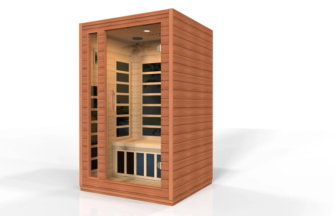 DYN-6203-01 Elite Dynamic Cordoba Elite 2-Person Ultra Low EMF (Under 3MG) FAR Infrared Sauna (Canadian Hemlock) - Superior Health & Fitness Solutions