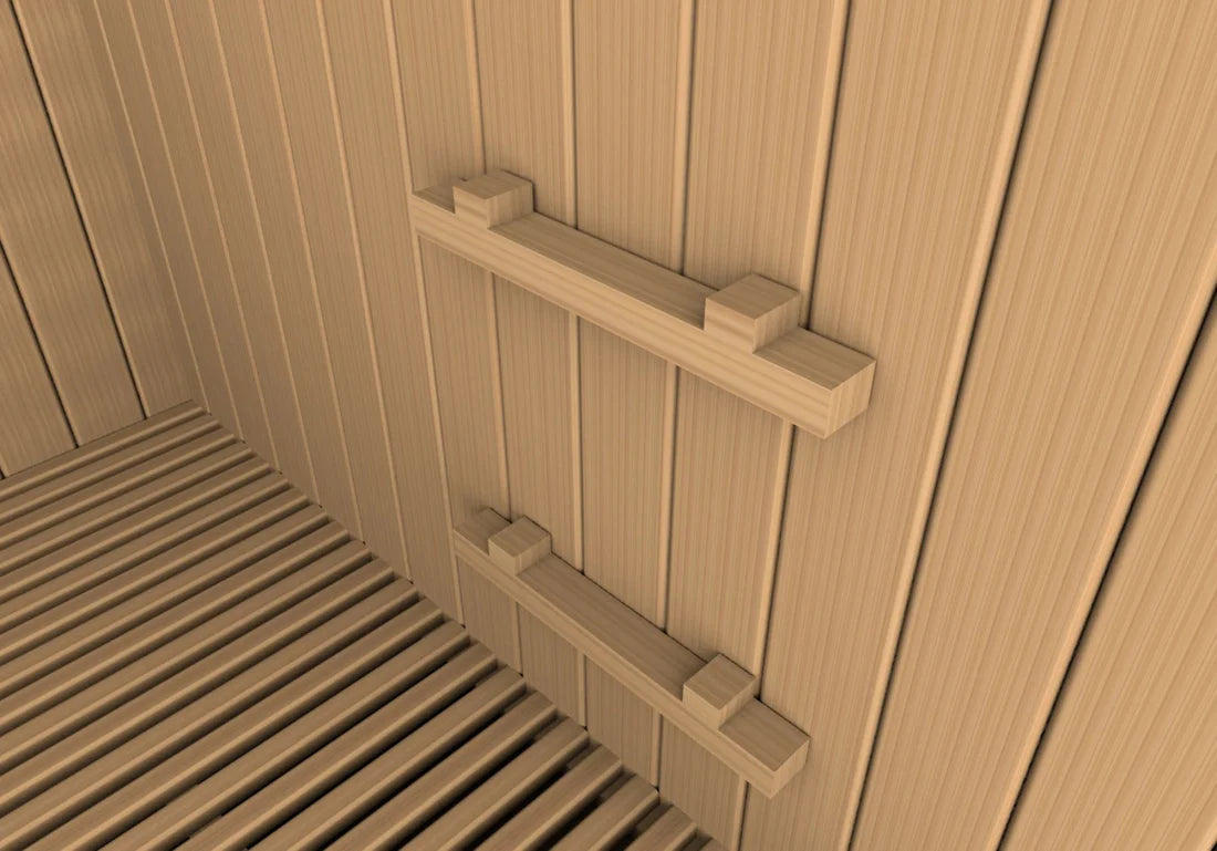 GDI-7289-02 Golden Designs 2025 Updated "Sundsvall Edition" 2 Person Traditional Sauna - Canadian Red Cedar Interior and Pacific Premium Clear Cedar Exterior - Superior Health & Fitness Solutions