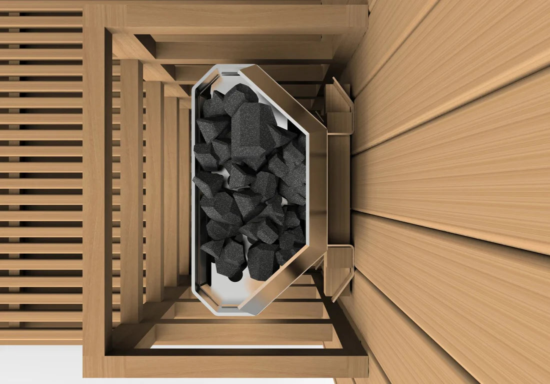 GDI-7689-02 Golden Designs 2025 Updated "Osla Edition" 6 Person Traditional Sauna - Canadian Red Cedar Interior and Pacific Premium Clear Cedar Exterior - Superior Health & Fitness Solutions