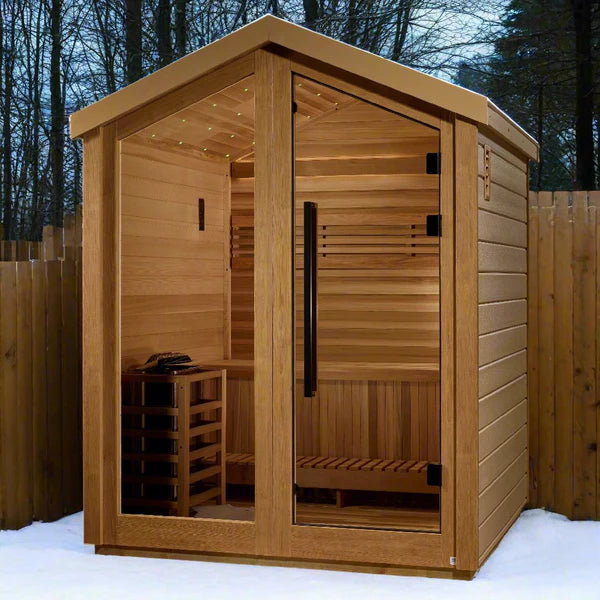 GDI-8503-01 Golden Designs "Savonlinna" 3 Person Outdoor Traditional Sauna - Canadian Red Cedar Interior