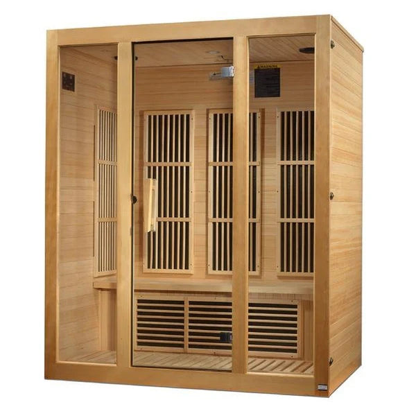 MX-J306-01-ZF Maxxus Bellevue 3-Person Near Zero EMF (Under 2MG) FAR Infrared Sauna (Canadian Hemlock) - Superior Health & Fitness Solutions