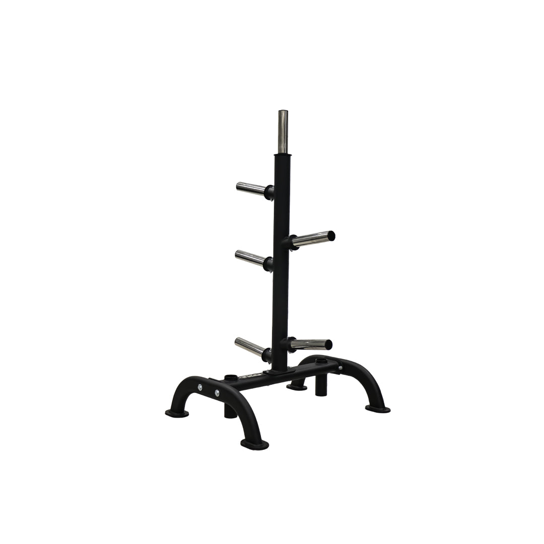 TKO 255lb Rubber Oly Plate Set w/ 6210 Plate Tree