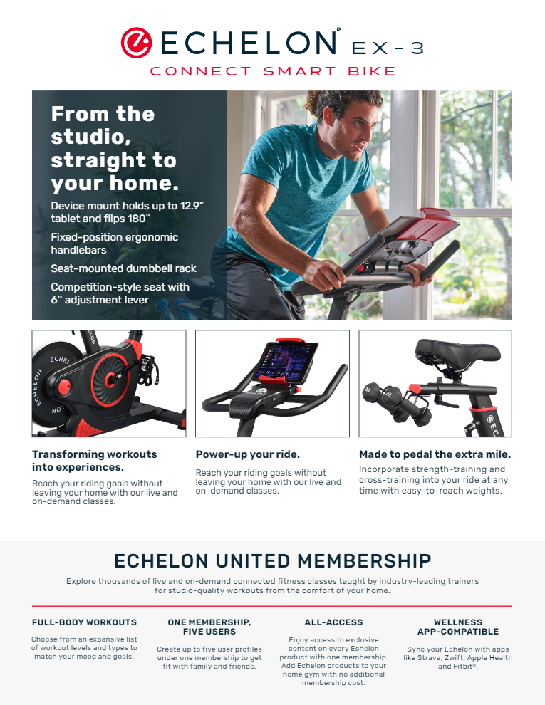 Echelon Smart Connect Bike EX3 Red - Superior Health & Fitness Solutions