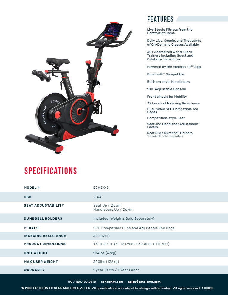 Echelon Smart Connect Bike EX3 Blackout - Superior Health & Fitness Solutions