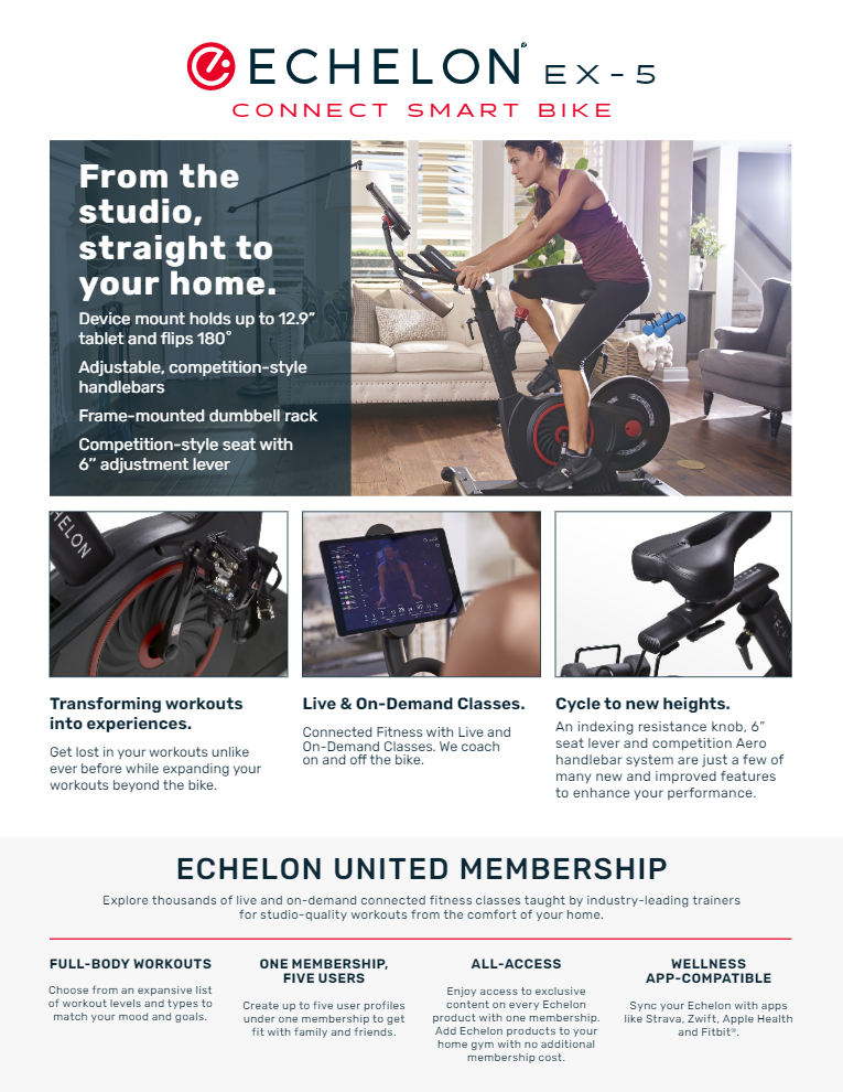 Echelon EX-5 Connected Bike - Superior Health & Fitness Solutions