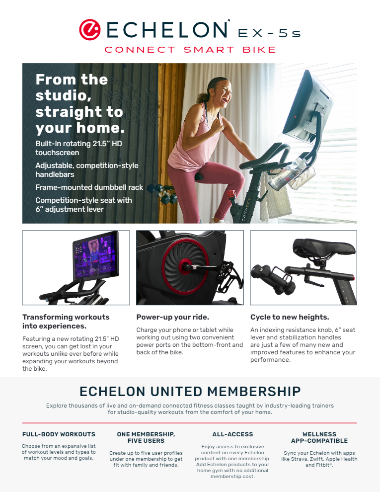 Echelon EX-5s Connected Bike w/ 22" Touchscreen - Superior Health & Fitness Solutions