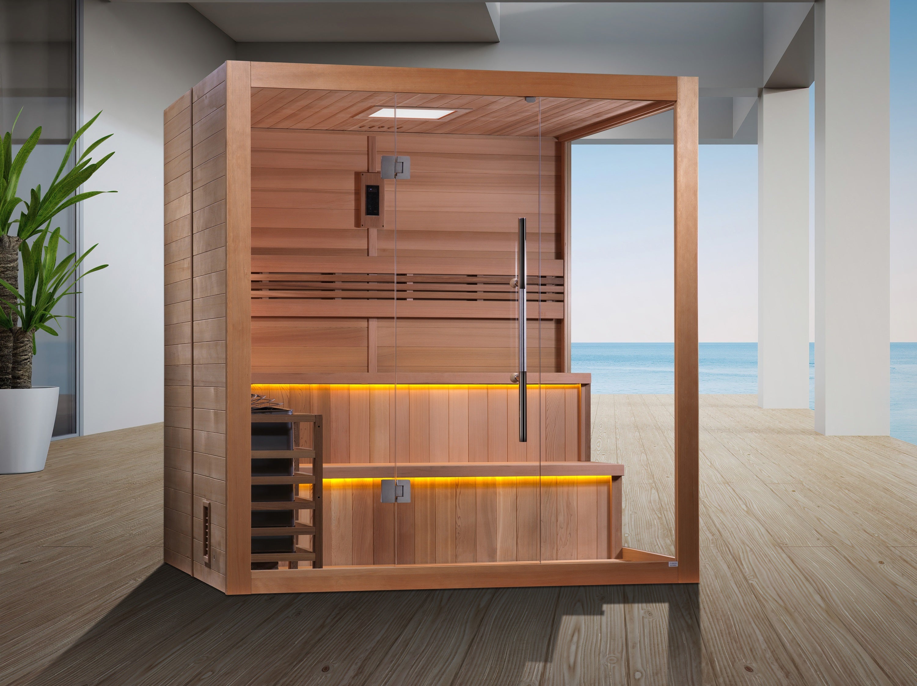 GDI‐7206‐01 Golden Designs "Kuusamo Edition" 6-Person Indoor Traditional Steam Sauna - Canadian Red Cedar Interior - Superior Health & Fitness Solutions