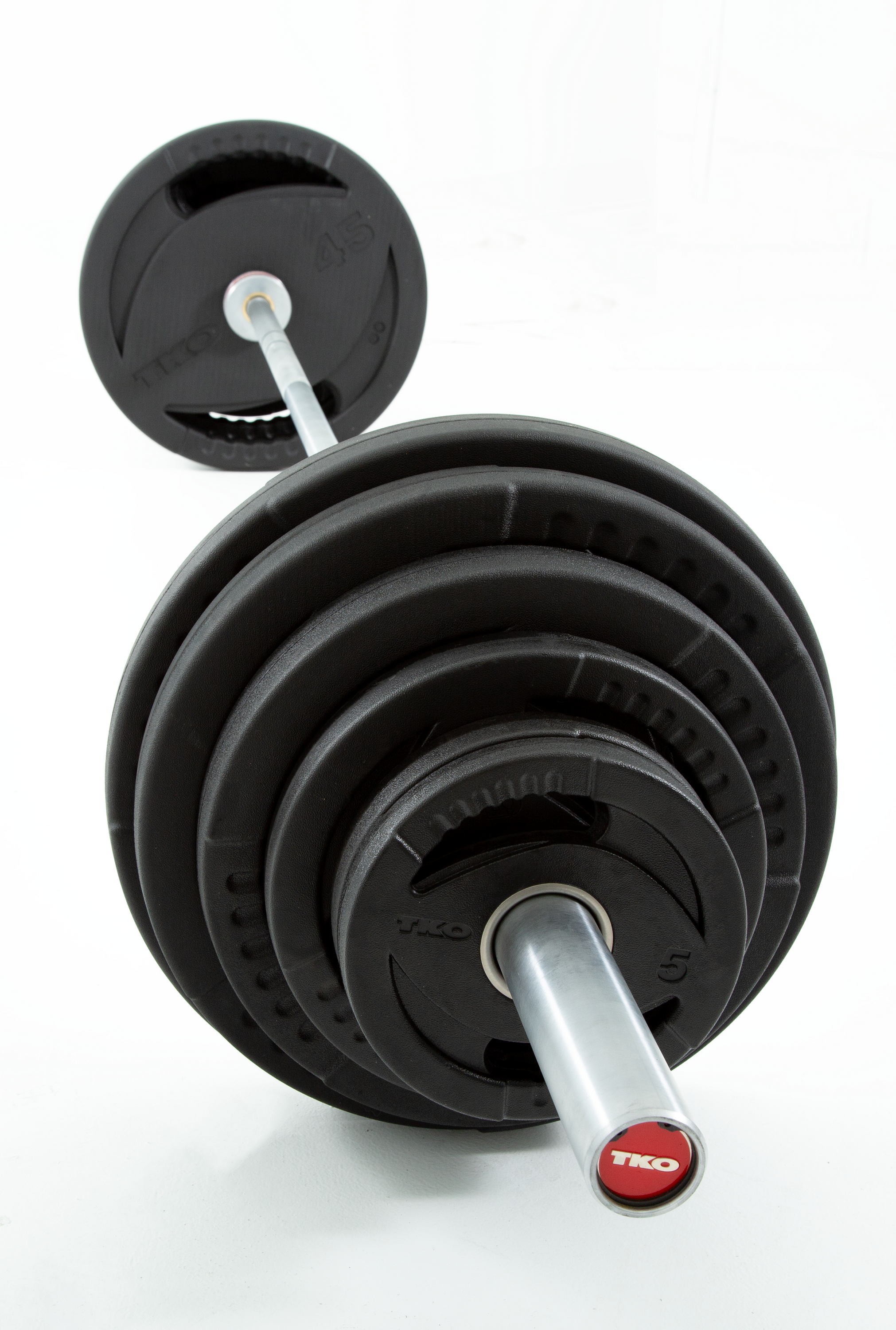 TKO 300lb Olympic Rubber Plate Set w/ 1,500lb Bar & Collars