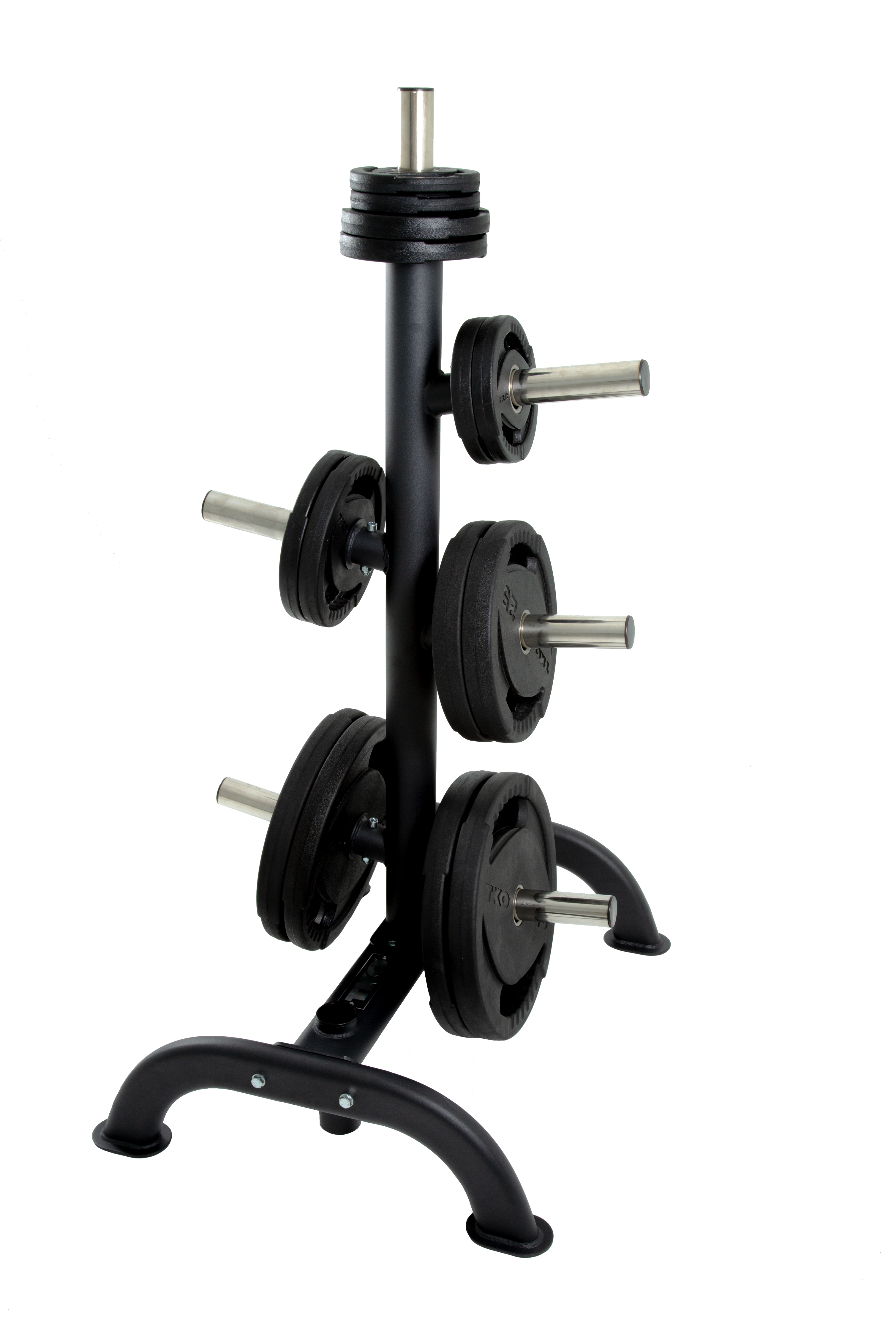 TKO 255lb Rubber Oly Plate Set w/ 6210 Plate Tree