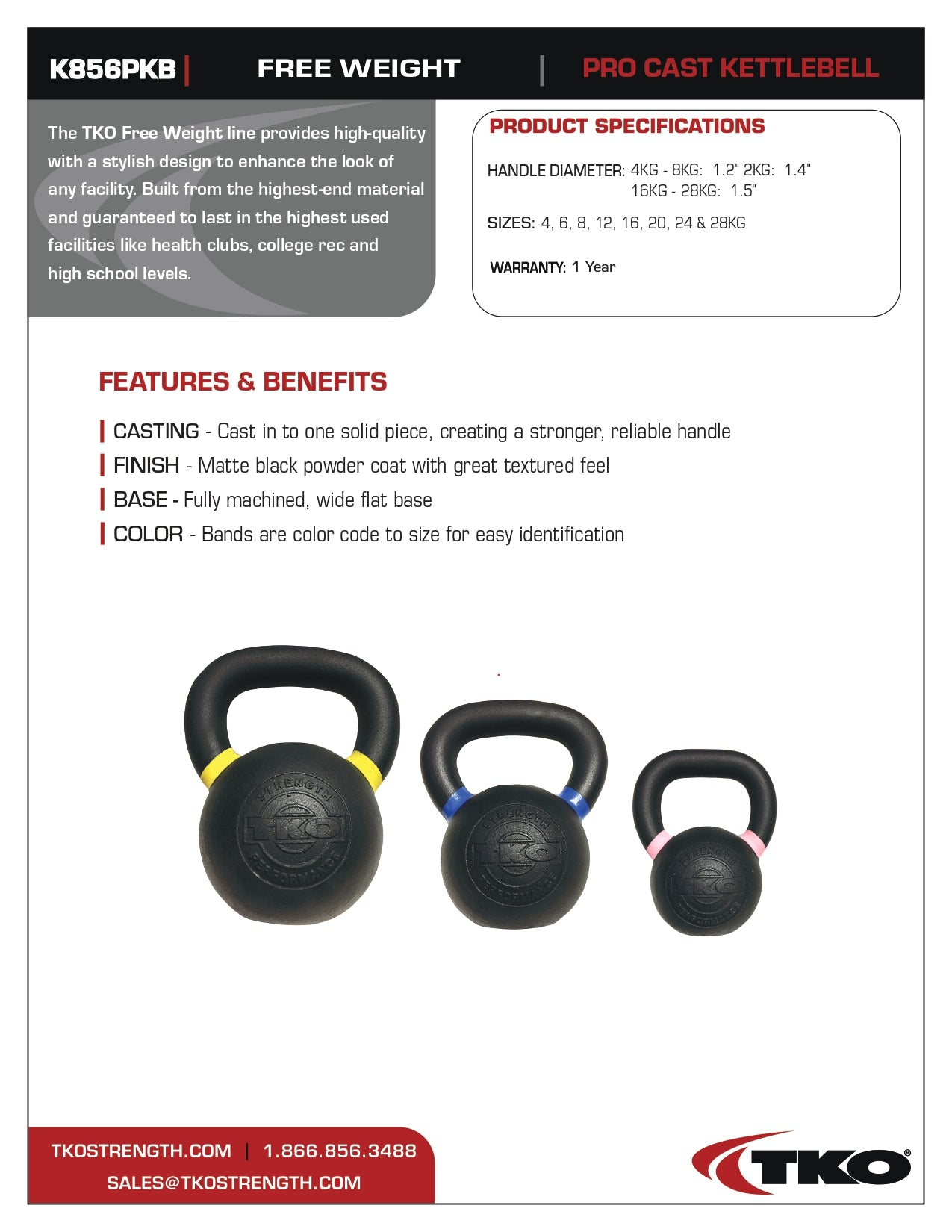 TKO 4kg-36kg Cast Kettlebell Set w/ 2 Tier Rack - Superior Health & Fitness Solutions