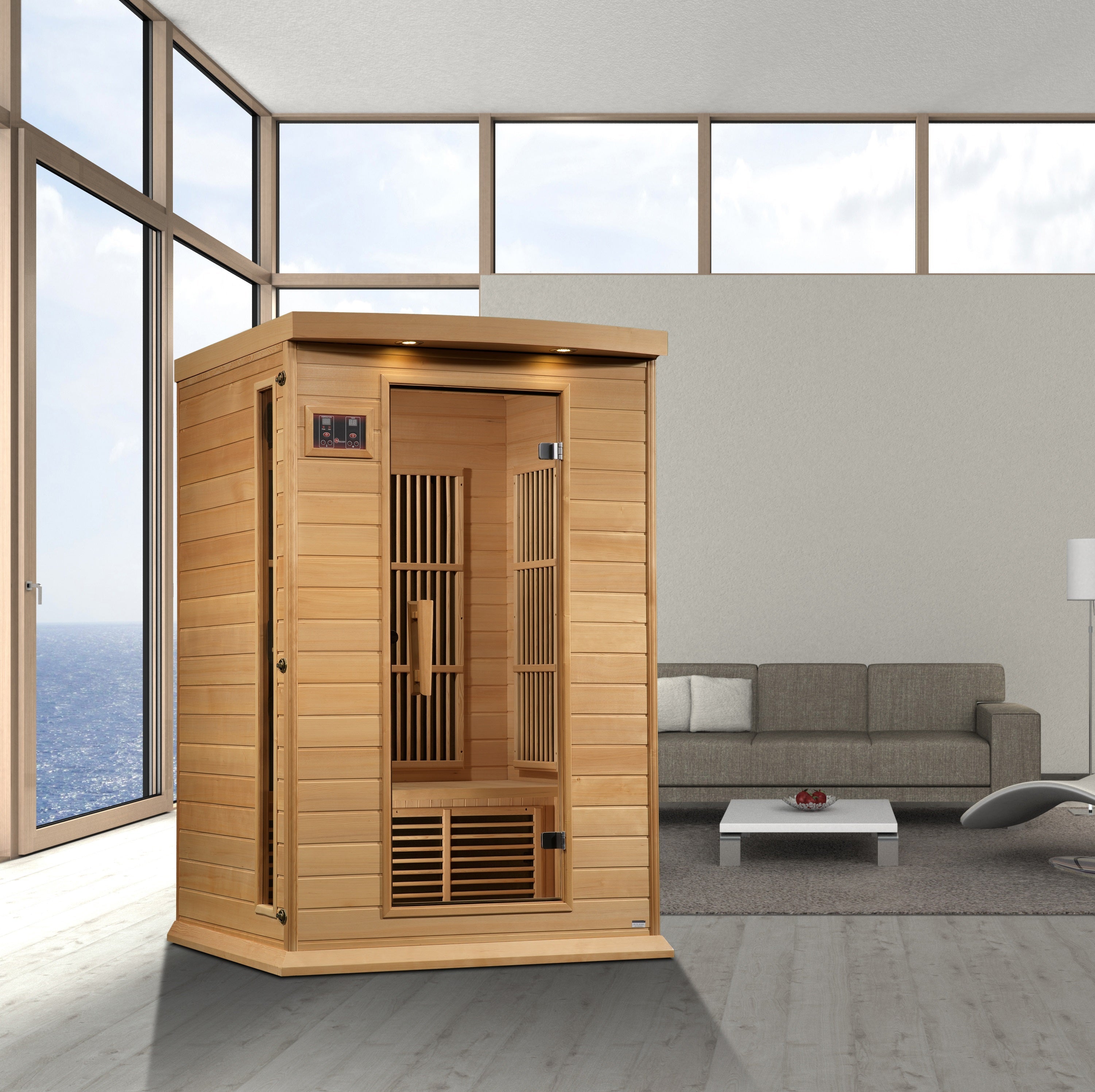 MX-K206-01-ZF Maxxus 2-Person Near Zero EMF FAR Infrared Sauna - Canadian Hemlock - Superior Health & Fitness Solutions