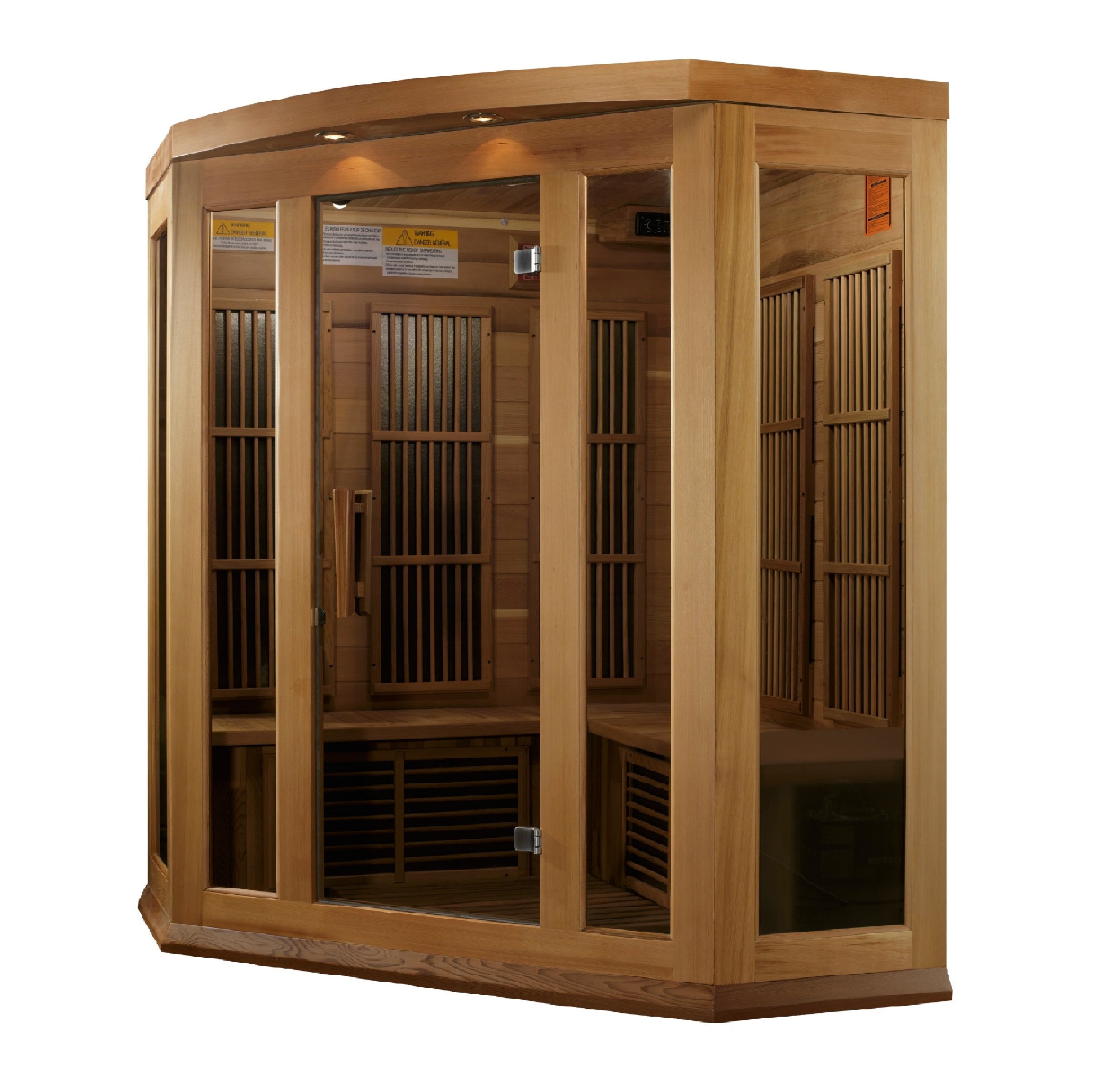 MX-K356-01-ZF CED Maxxus "Avignon Edition" 3-Person Corner Near Zero EMF FAR Infrared Sauna - Canadian Red Cedar - Superior Health & Fitness Solutions