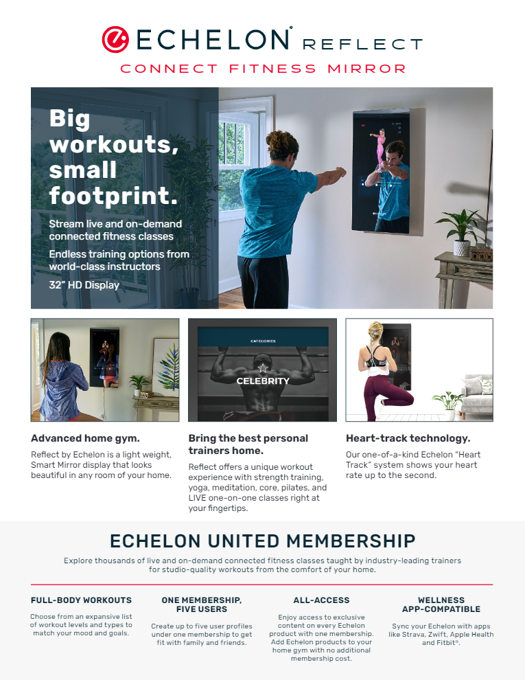 Reflect 50" Touchscreen Connected Fitness Mirror - Superior Health & Fitness Solutions