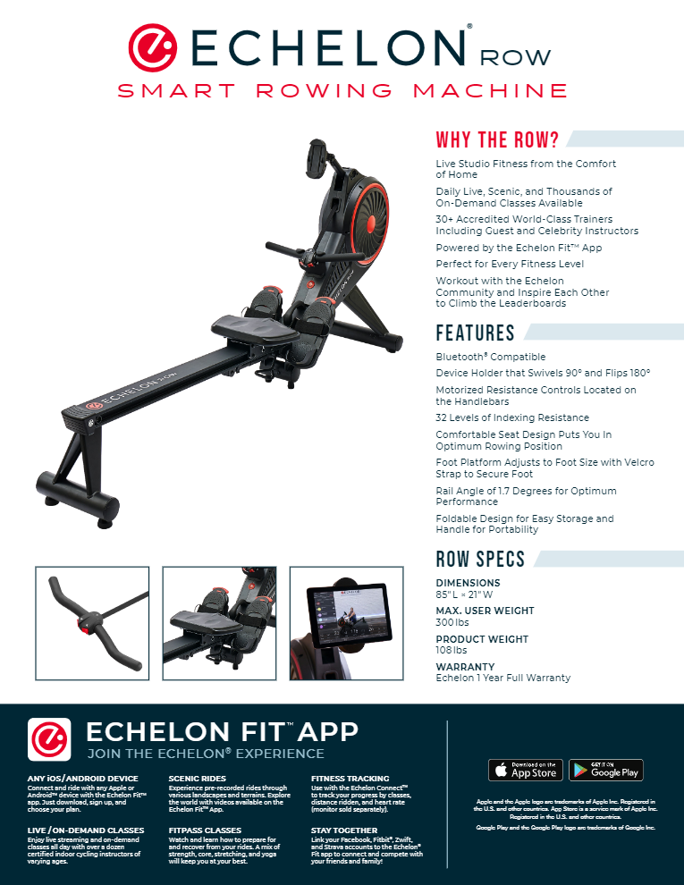 Echelon Row Connected Rowing Machine - Superior Health & Fitness Solutions