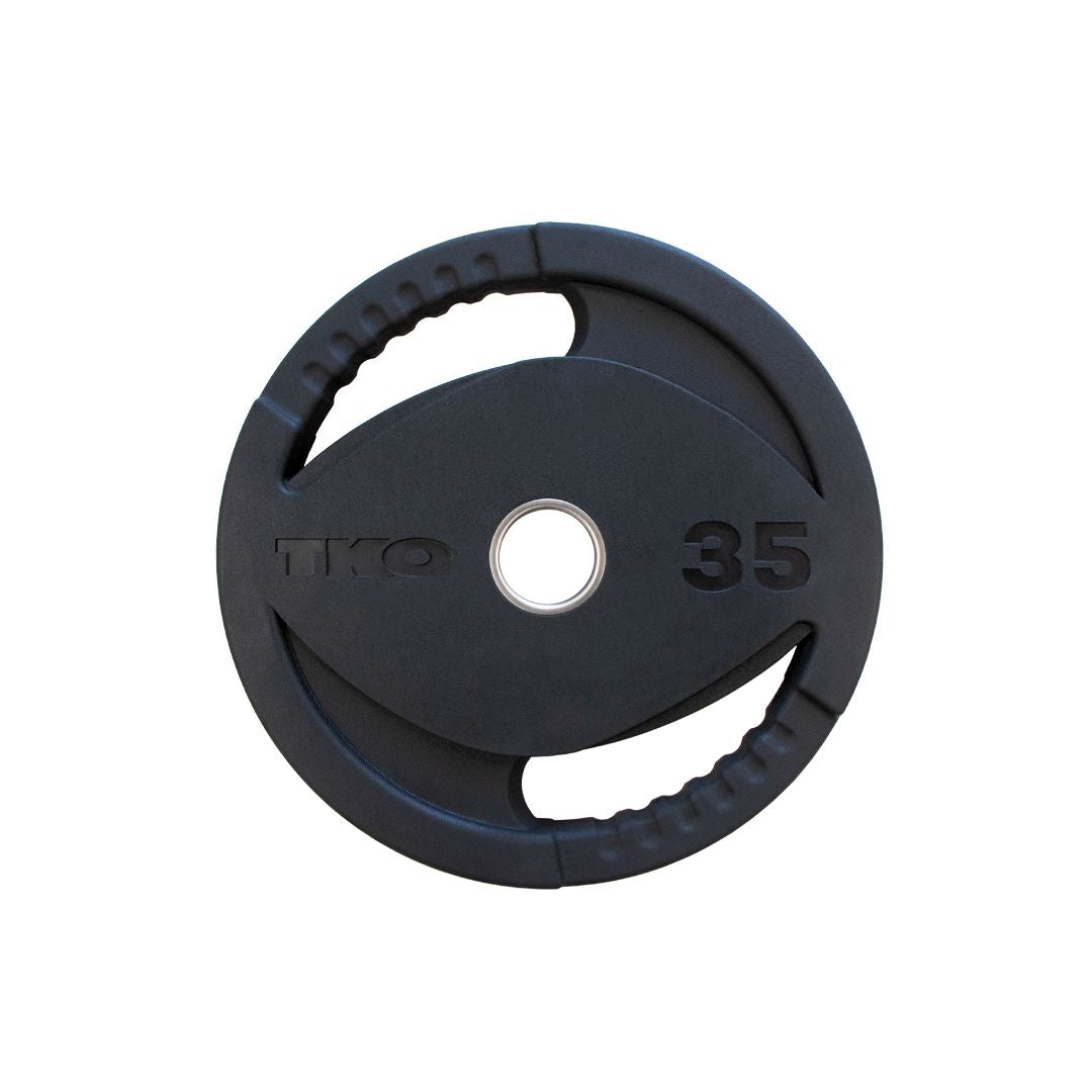 TKO 255lb Rubber Oly Plate Set w/ 843OPT-BK Plate Tree