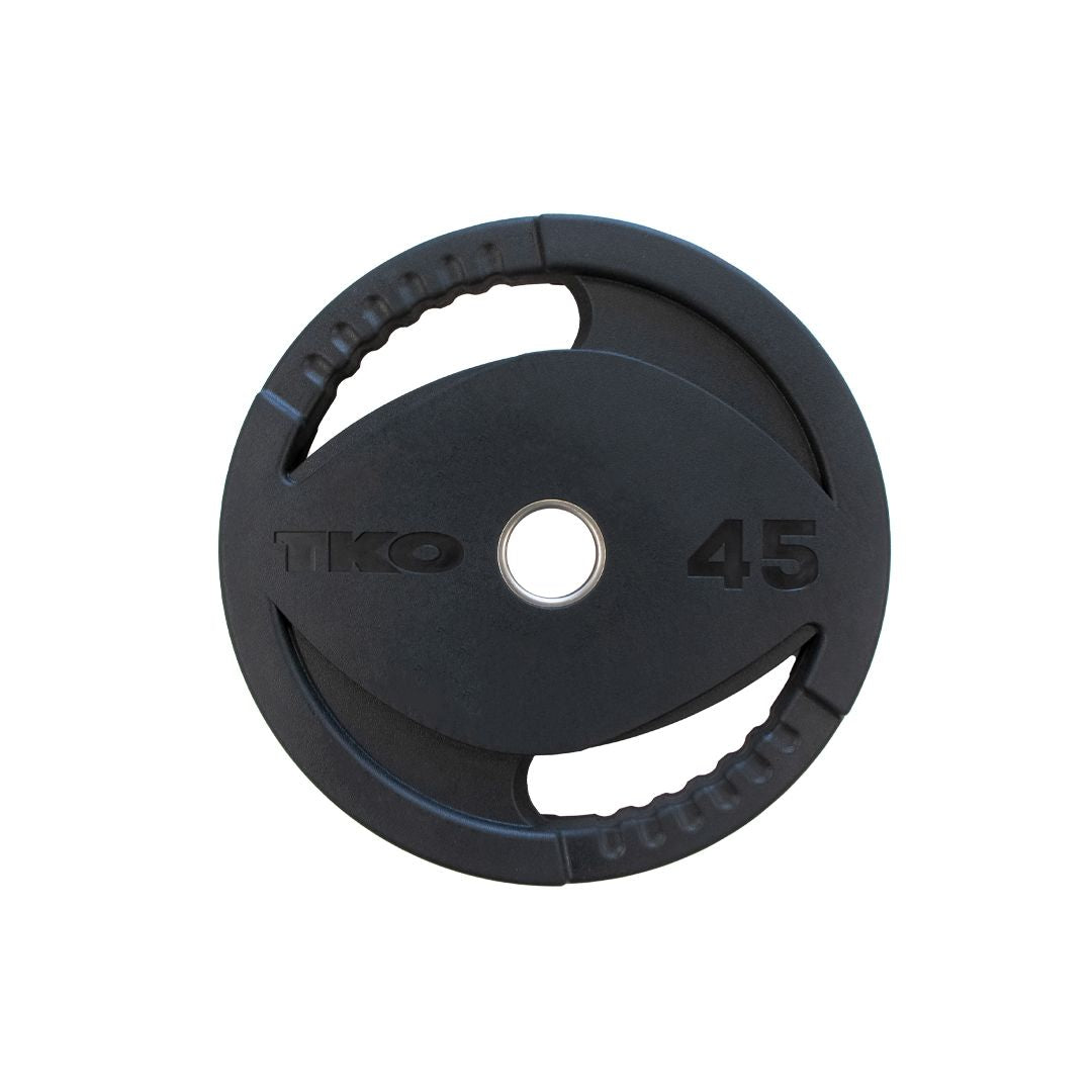 TKO 255lb Rubber Oly Plate Set w/ 843OPT-BK Plate Tree