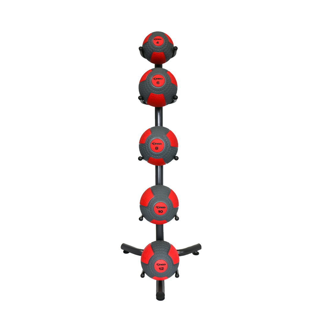 TKO 4lb Through 12lb Med Ball Set w/ 5 Ball Rack - Superior Health & Fitness Solutions